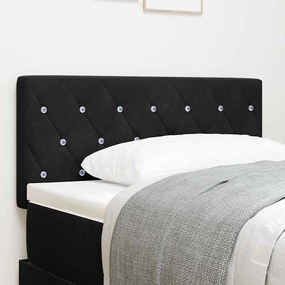 vidaXL Βελούδινο Κεφαλάρι Argyle με κεφαλάρι Μαύρο 100 cm Βελούδο