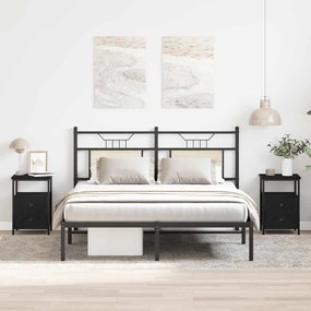 vidaXL Κομοδίνα 2 τεμ. Μαύρη Δρυς 34x35,5x50 εκ. από Τεχνητό Ξύλο