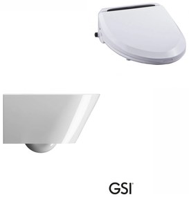 GSI Kube-X Swirl Κρεμαστή Λεκάνη με κάλυμμα USPA Λευκό Γυαλιστερό