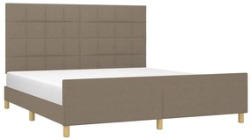 vidaXL Σκελετός Κρεβατιού Χωρίς Στρώμα Taupe 180x200 εκ. Υφασμάτινο