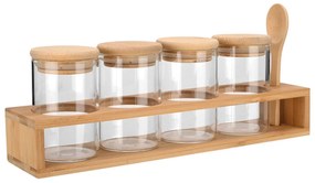 Βαζάκια Μπαχαρικών (Σετ 5τμχ) Σε Σταντ Estia Bamboo Essentials 01-28206
