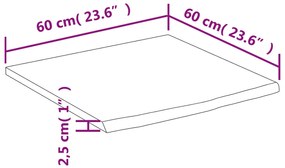 ΠΑΓΚΟΣ ΜΠΑΝΙΟΥ ΟΡΘΟΓΩΝΙΟΣ 60X60X2,5 ΕΚ. ΜΑΣΙΦ ΞΥΛΟ ΟΞΙΑΣ 370258