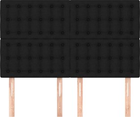 vidaXL Κεφαλάρι Μαύρο 144x5x118/128 εκ. Ύφασμα