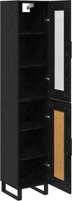 vidaXL Highboard Μαύρη Οξυά 34,5 x 34 x 180 εκ. Επεξεργασμένο ξύλο