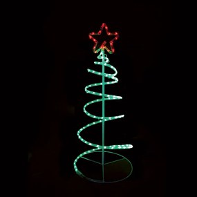 "SPIRAL TREE" 120 LED ΣΧΕΔΙΟ 5m ΜΟΝΟΚΑΝΑΛ ΦΩΤΟΣΩΛ RED-GREEN IP44 40x40x90cm 1.5m ΚΑΛΩΔ ACA X0818319