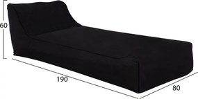 ΠΟΥΦ TANEA HM5807.04 ΜΑΥΡΟ ΜΕ UV PROTECTION 190x80x60Υ εκ.