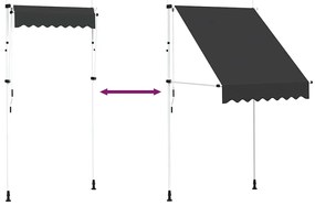 vidaXL Τέντα Συρόμενη Χειροκίνητη Ανθρακί 150 εκ.