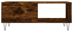 vidaXL Τραπεζάκι Σαλονιού Καπνιστή Δρυς 90x50x36,5 εκ. Επεξεργ. Ξύλο