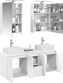 vidaXL Σετ Ντουλαπιών Μπάνιου 5 pcs Λευκό Επεξεργασμένο Ξύλο