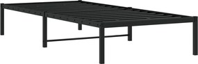 vidaXL Μεταλλικό πλαίσιο κρεβατιού Μαύρο 90x200 cm