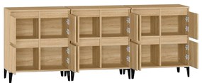vidaXL Ντουλάπια 3 τεμ. Sonoma Δρυς 60x35x70 εκ. Επεξεργασμένο Ξύλο