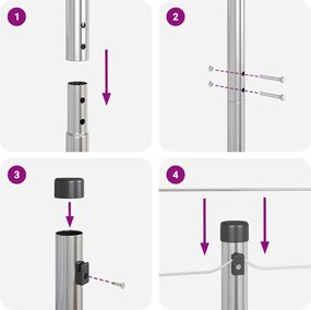 vidaXL Στύλος Περιφράξεων 26 pcs Γκρι 3,2 x 3,2 x 170 εκ