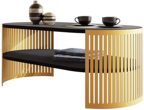 Τραπεζάκι σαλονιού Fikoli I-Μαύρο - Χρυσό