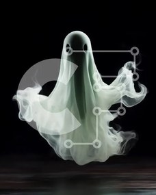 Intra Συλλεκτικό Ξύλινο Παζλ Plywood  4mm - Floating Ghost with White Smoke Σε Ξύλινο Κουτί - Διαστάσεις Puzzle: 10x10 cm – 25 κομμάτια