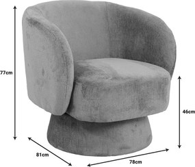 Πολυθρόνα περιστρεφόμενη Kreslo ύφασμα σε χακί απόχρωση 78x81x77εκ 78x81x77 εκ.