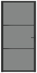 Εσωτερική Πόρτα 102,5x201,5 εκ. Μαύρο ESG Γυαλί και Αλουμίνιο - Μαύρο
