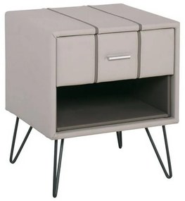 Κομοδίνο Rialto Beige Ε8801,Κ1 41x48x56cm Wood,Metal,Artificial Leather