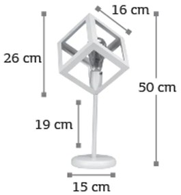 Επιτραπέζιο φωτιστικό από λευκό μέταλλο (3442-WH)