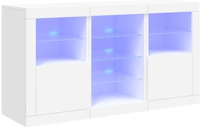 vidaXL Μπουφές με Φώτα LED Λευκός 123 x 37 x 67 εκ.