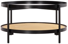 ΤΡΑΠΕΖΙ ΣΑΛΟΝΙΟΥ SEITZ HM18030 ΓΥΑΛΙ TOP-ΜΕΤΑΛΛΟ-RATTAN ΣΕ ΦΥΣΙΚΟ Φ80x45Υεκ.