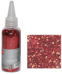 Glitter νιφάδες 1/24&#039;&#039; σε μπουκάλι κόκκινη 30γρ.  τμχ.