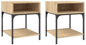 vidaXL Κομοδίνα 2 τεμ. Sonoma Δρυς 40x41x50 εκ. από Επεξεργασμένο Ξύλο