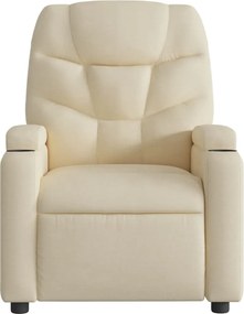 vidaXL Πολυθρόνα Ανακλινόμενη με Κρεμ Ύφασμα από Ύφασμα