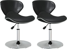 vidaXL Καρέκλες Τραπεζαρίας 2 τεμ. Μαύρες Συνθ. Δέρμα