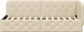 vidaXL Κρεβάτι Γωνίας Κρεμ 80 x 200 cm ύφασμα