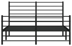 vidaXL Πλαίσιο Κρεβατιού με Κεφαλάρι&Ποδαρικό Μαύρο 150x200εκ. Μέταλλο