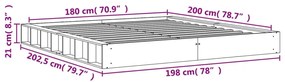 ΠΛΑΙΣΙΟ ΚΡΕΒΑΤΙΟΥ 180X200 ΕΚ. ΜΑΣΙΦ ΞΥΛΟ ΠΕΥΚΟΥ 3211841