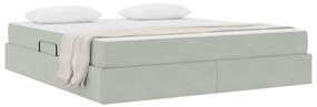 vidaXL Κρεβάτι με αποθηκευτικό χώρο και στρώμα με στρώμα Ανοιχτό γκρι