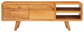 vidaXL Ντουλάπι TV με ράφι Καφέ 110 x 30 x 40 cm Στερεό Ξύλο Ακακίας