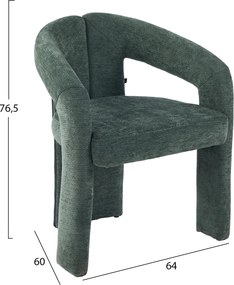 ΠΟΛΥΘΡΟΝΑ ΤΡΑΠΕΖΑΡΙΑΣ NEZA HM18362.04 ΠΡΑΣΙΝΟ ΥΦΑΣΜΑ 64x60x76,5Υεκ
