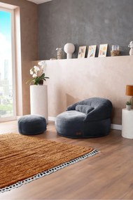 Stewehome σετ δρομέα ανάπαυσης με πολυθρόνα και πουφ μοντέρνου στιλ 110x110x110 cm