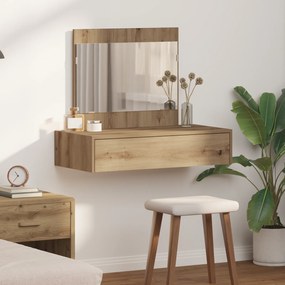 vidaXL Επιτοίχιο Τραπέζι Μακιγιάζ Οξιά 83x40x70 εκ