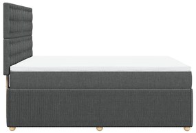 vidaXL Κρεβάτι Boxspring με Στρώμα Σκούρο Γκρι 160x200 εκ Υφασμάτινο