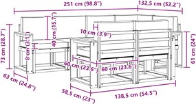 vidaXL Σειρά Καναπέ Εξωτερικού 7 pcs Λευκό και Μπεζ Πολυεστέρας