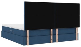 vidaXL LED Κρεβάτι αποθήκευσης με στρώμα Μπλε 200 x 200 cm Ύφασμα