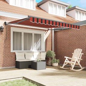 vidaXL Electric Awning 3 x 2,5 m Πορτοκαλί και καφέ οριζόντια ρίγα
