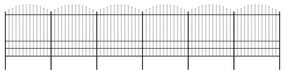 vidaXL Κάγκελα Περίφραξης με Λόγχες Μαύρα (1,75-2) x 10,2 μ. Ατσάλινα