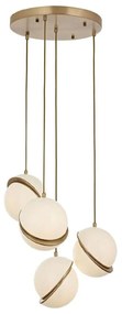 Φωτιστικό Οροφής 301AUR1292 Φ40x110cm 4xE27 80W White-Gold Opviq