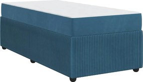vidaXL Σκελετός Κρεβατιού με στρώμα Μπλε 80 x 200 cm ύφασμα