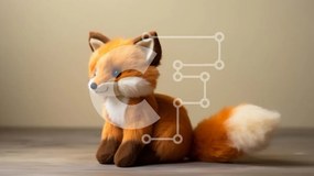 Intra Συλλεκτικό Ξύλινο Παζλ Plywood 4mm - Γεμιστή Αλεπού σε Ξύλινη Επιφάνεια Σε Ξύλινο Κουτί - Διαστάσεις: 10x10 cm – 25 κομμάτια