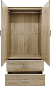Ντουλάπα εξάφυλλη Athos pakoworld Sonoma 200.5x42x180εκ