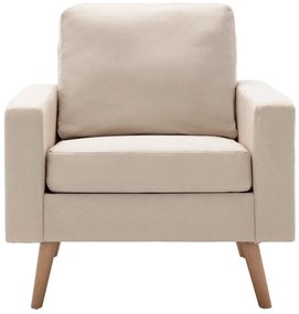 vidaXL Σετ Σαλονιού 2 Τεμαχίων Κρεμ Υφασμάτινο