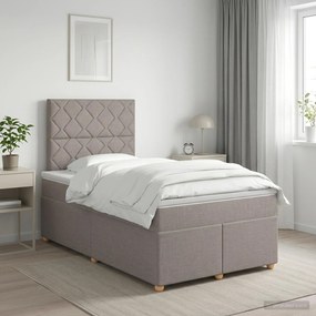 vidaXL Κρεβάτι box spring με στρώμα Taupe 120 x 200 cm Ύφασμα