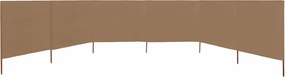 vidaXL Προστατευτικό Αέρα με 6 Πάνελ Χρώμα Taupe 800x80 εκ. Υφασμάτινο