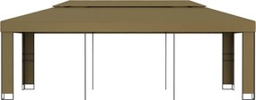 vidaXL Κιόσκι με Διπλή Οροφή Taupe 3 x 6 μ. 180 γρ/μ²