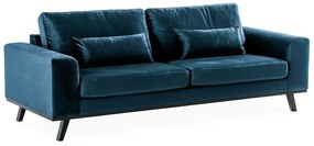 Καναπές Seattle K103, Αριθμός θέσεων: 3, Μπλε, 223x90x85cm, Ταπισερί, Πόδια: Ξύλο, Ξύλο: Πεύκο | Epipla1.gr